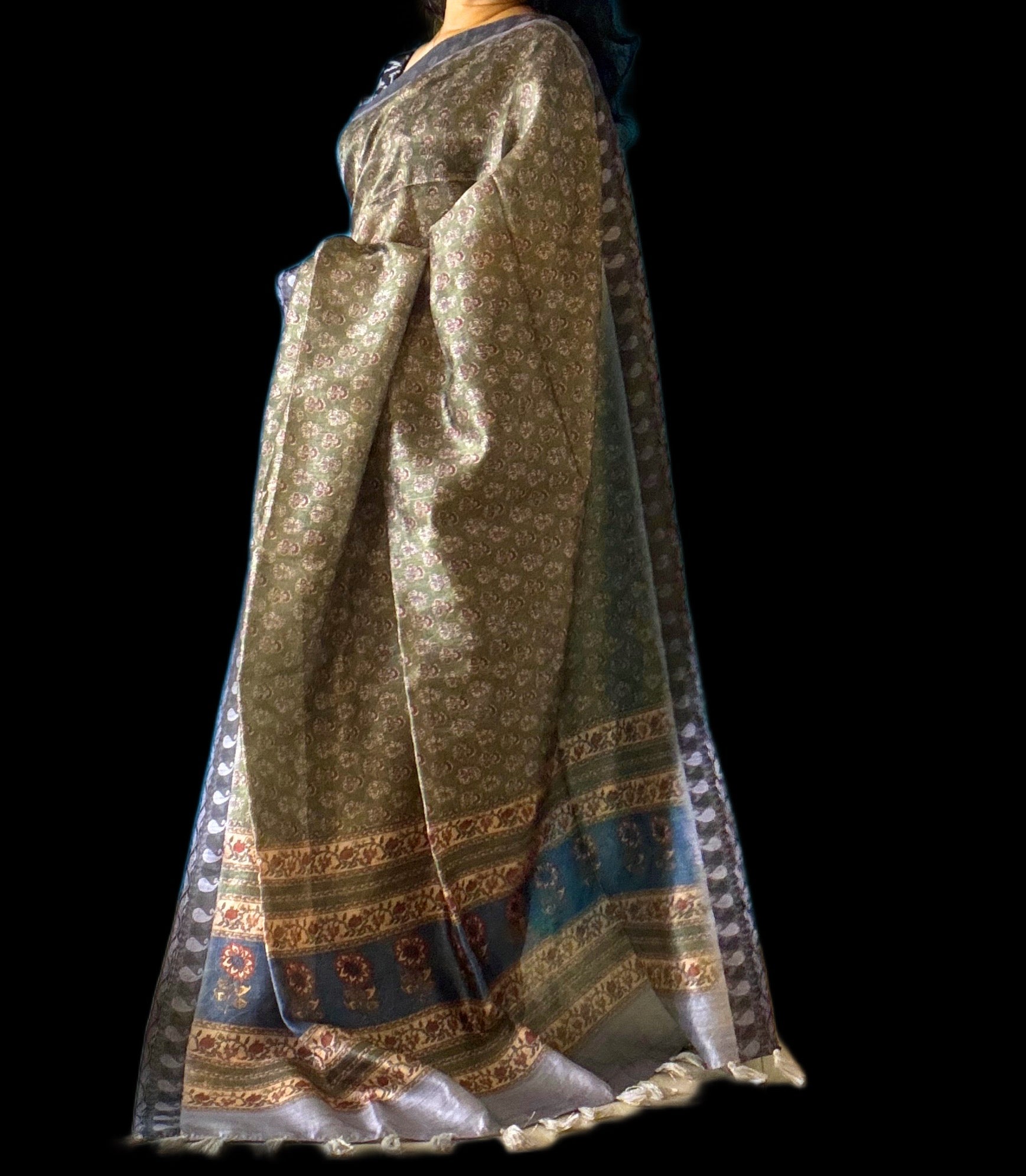Mayuri Ajrakh silk saree