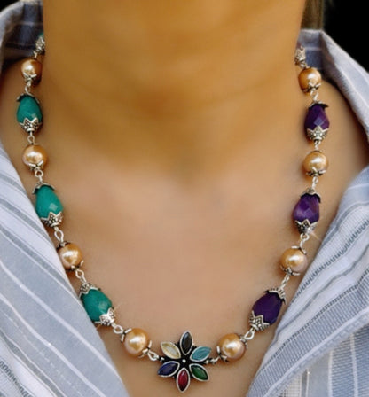 Half n half Onyx necklace