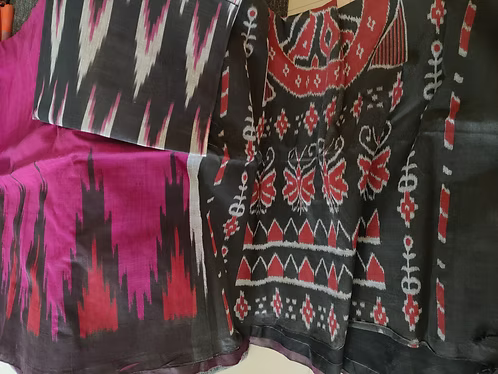 Cotton Sarees with Ikat blouse
