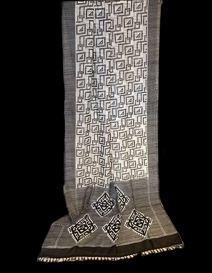 Monochrome khadi saree