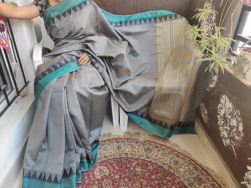 Tussar Silk with Golden Zari Pallu