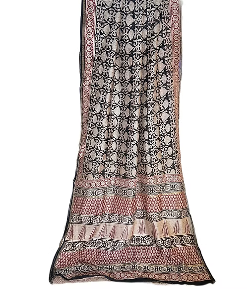 Maheshwari silk with block prints