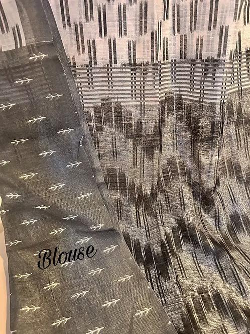 Monochrome khadi saree