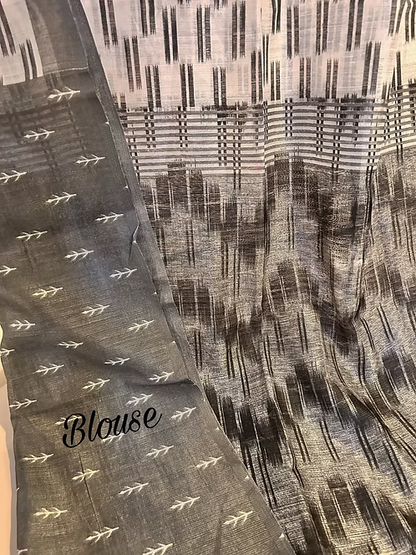 Monochrome khadi saree