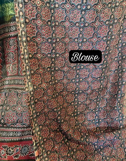 Bandini and Ajrakh combo sarees