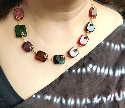Gorgeous Semiprecious Stones Necklace