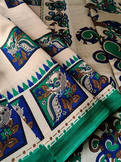 Soft silk with kalamkari print