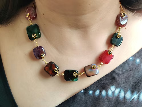 Gorgeous Semiprecious Stones Necklace