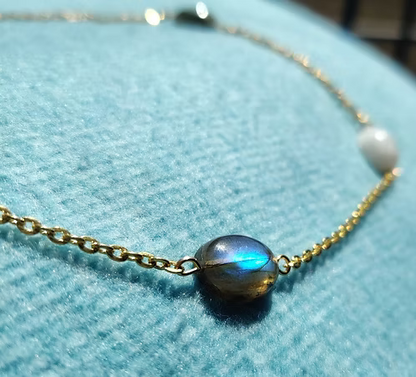 Rainbow moonstone chain