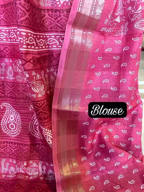 Soft matka silks with attached blouse