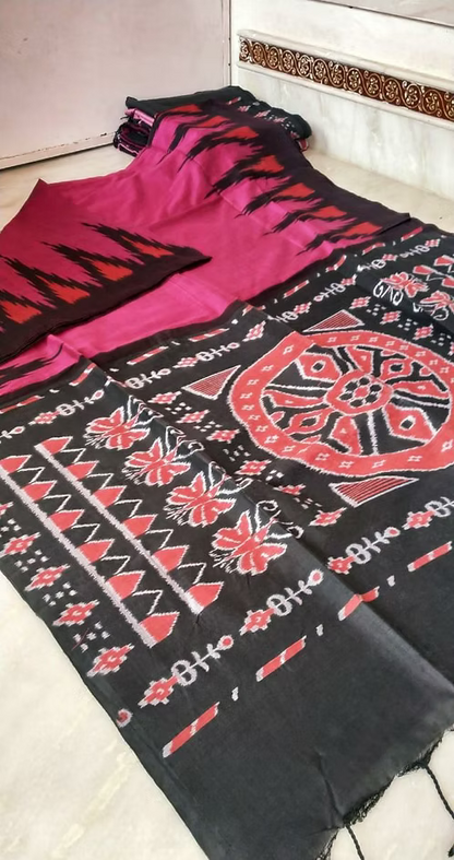 Cotton Sarees with Ikat blouse