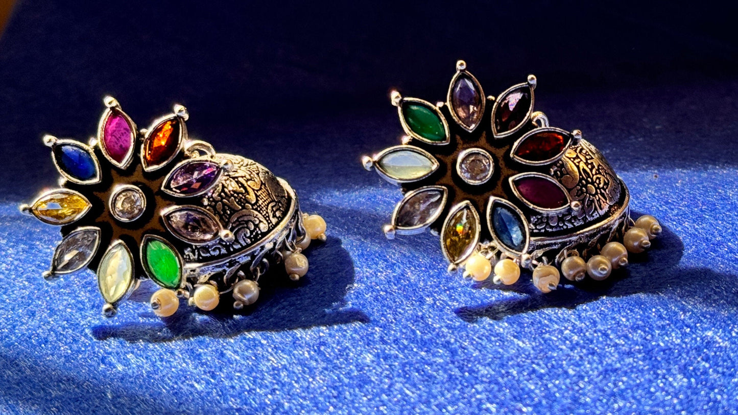 Rangoli big jhumkas