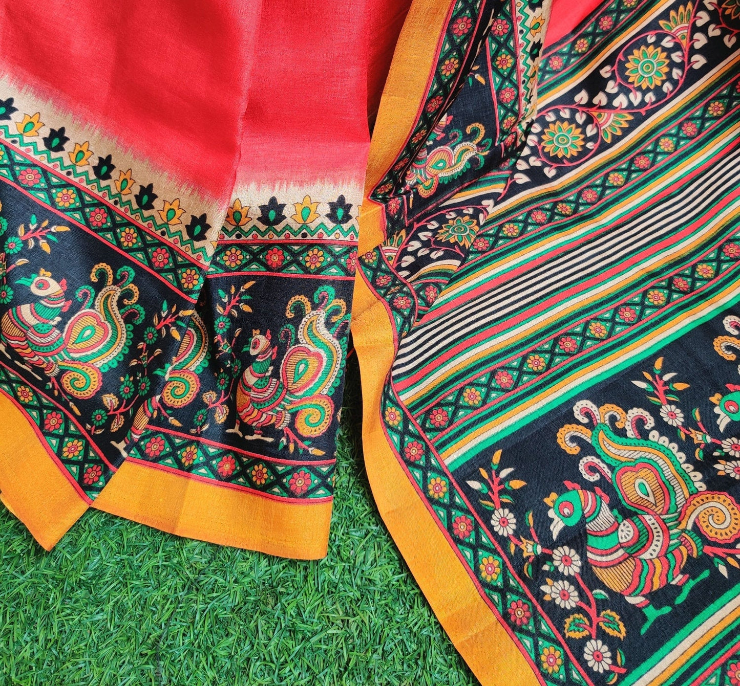 Red and black kalamkari