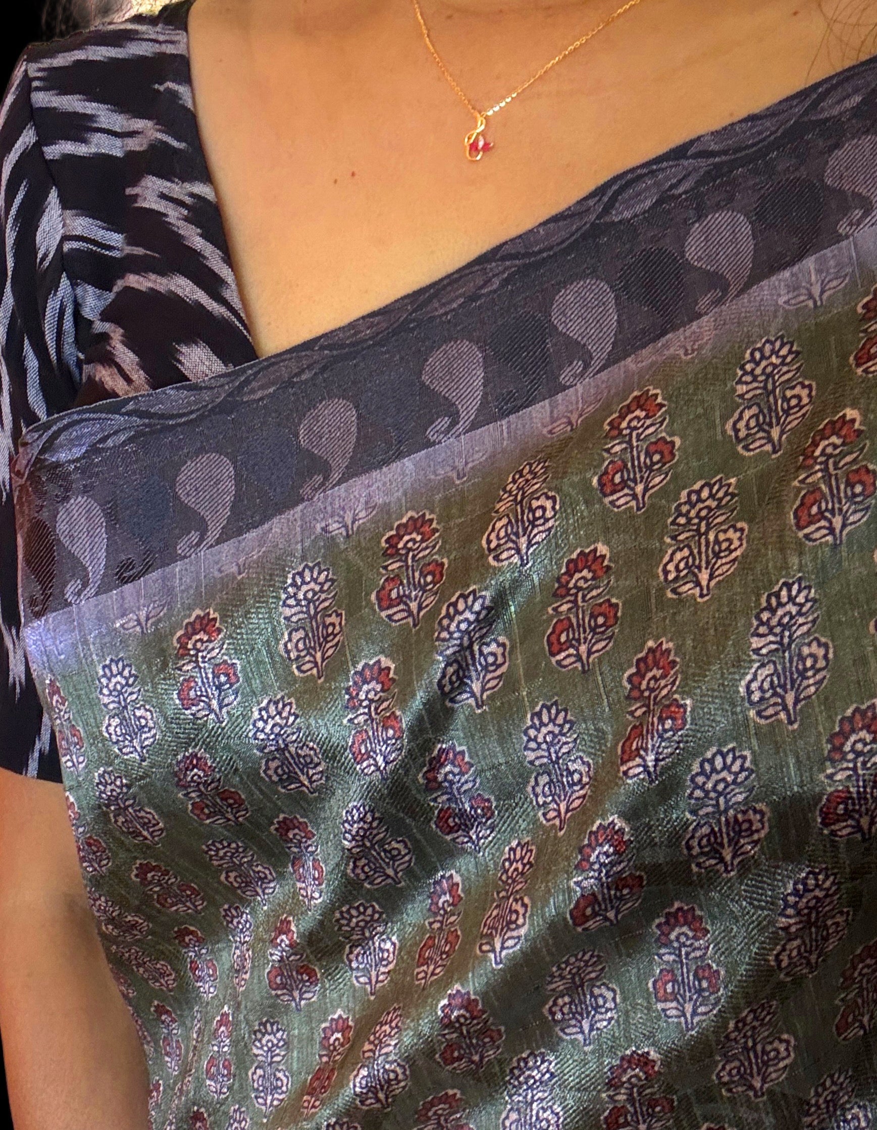 Mayuri Ajrakh silk saree