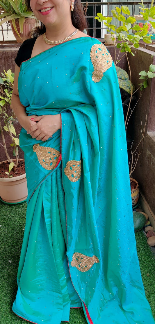 Soft silk saree with sequins