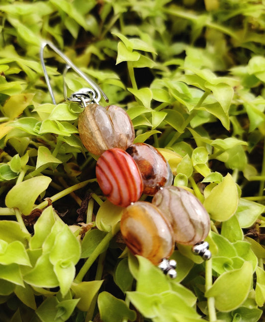 Semiprecious hanging earrings