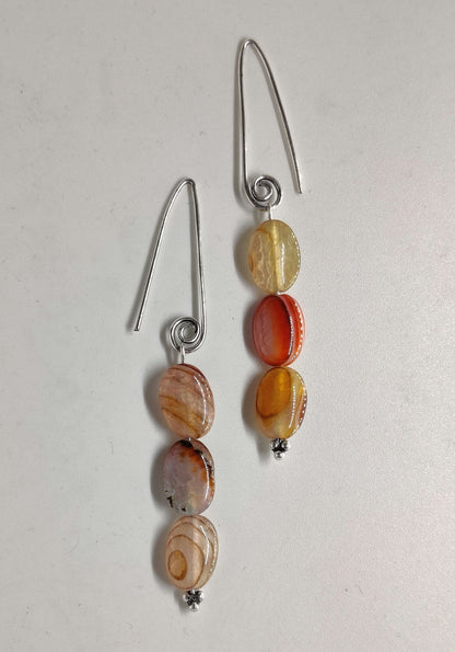 Semiprecious hanging earrings