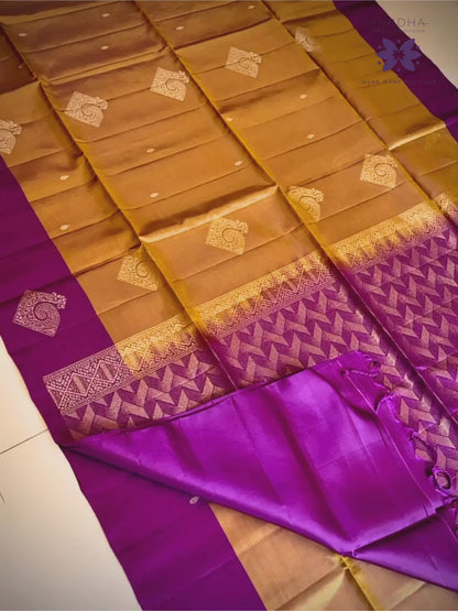 Vibrant Mustard Pure Silk Saree