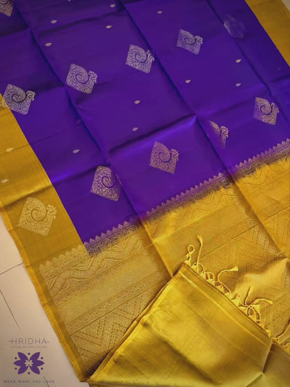Deep Royal Purple Kanchipuram Silk Saree